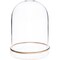 Plymor 3" x 4" Glass Display Dome Cloche (Gold Rim Glass Tray Base)